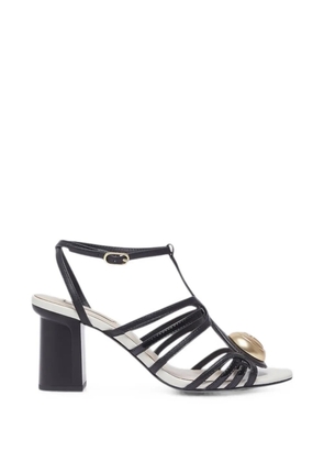LIU JO logo-plaque caged sandals - Black