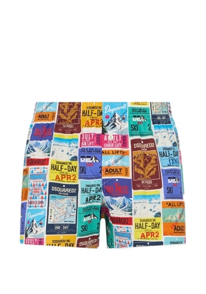 DSQUARED2 Ski Pass graphic-print boxer shorts - Blue