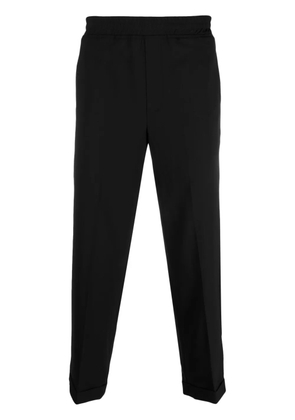 Neil Barrett elasticated-waist cotton tapered trousers - Black