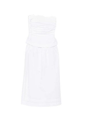 Xirena Ciara ruched strapless midi dress - White
