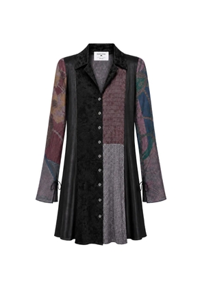 Marine Serre Arthropoda patchwork shirt mini dress - Black