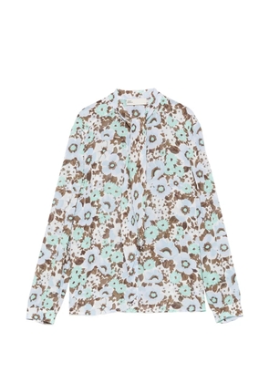 Tory Burch floral-print pussy-bow blouse - Blue