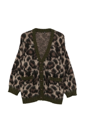 R13 leopard-pattern cardigan - Brown