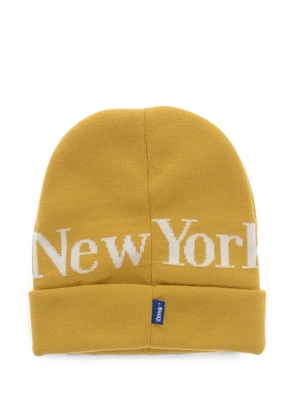 Awake NY logo-detail beanie hat - Yellow
