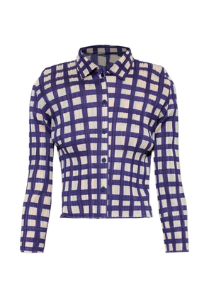 Pleats Please Issey Miyake check-print shirt - Blue