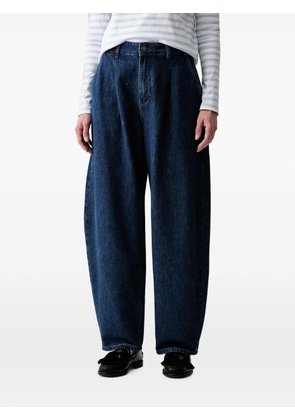 Karl Lagerfeld embroidered-logo pleated jeans - Blue
