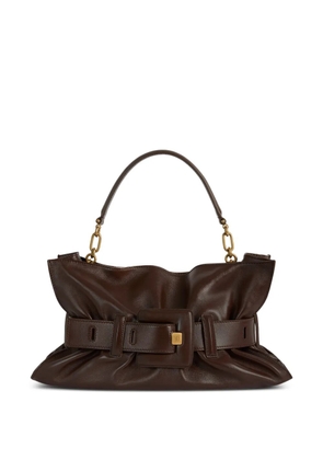 Balmain Anthem medium bag in smooth leather - Brown