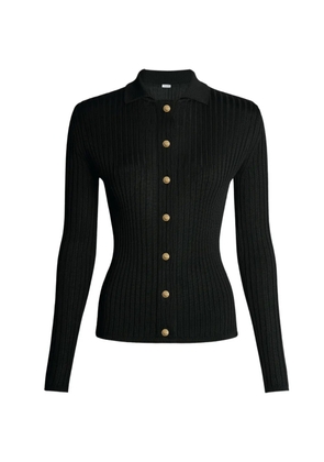 Balmain buttoned ribbed-knit cardigan - Black