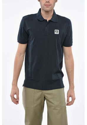 Diesel logo-patch polo shirt - Blue