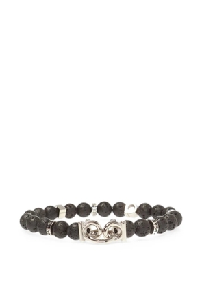 Ferragamo Gancini lava stone beaded bracelet - Black