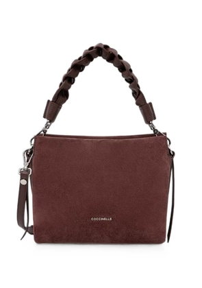Coccinelle small Boheme braided-handle suede cross body bag - Brown