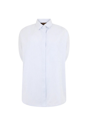 Moorer vertical-stripe short-sleeve shirt - White