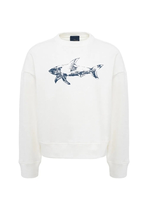Paul & Shark shark-print cotton sweater - White