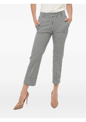 QL2 gingham turn-up cropped trousers - Black