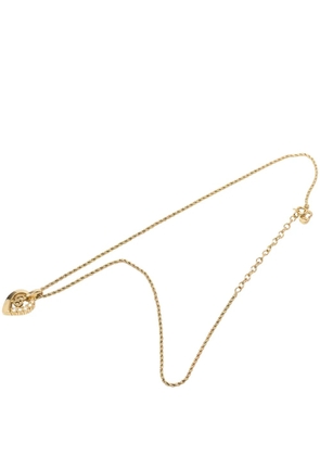 Christian Dior Pre-Owned 20th Century Gold Plated Strass CD Heart Pendant Necklace costume necklace