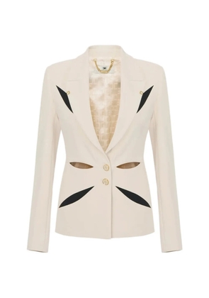 Elisabetta Franchi cut-out single.breasted blazer - Neutrals
