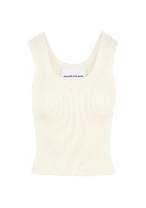 Manière De Voir VS001 in cream scoop neck ribbed cotton vest - Neutrals