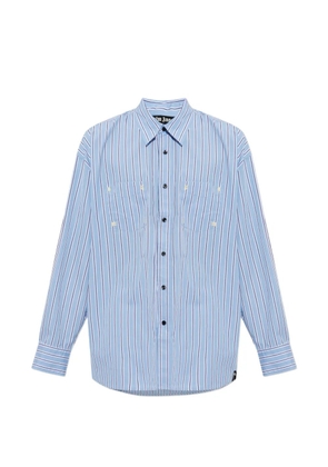 Palm Angels striped cotton shirt - Blue