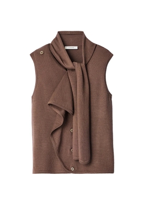 LEMAIRE asymmetrical cardigan in merino wool blend - Brown