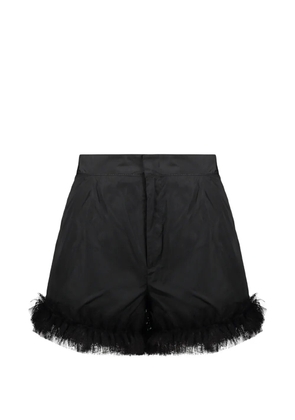 RED Valentino tulle-trim ruffled shorts - Black