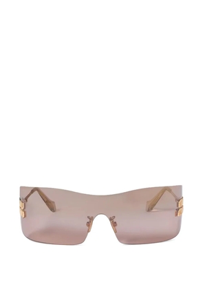 Miu Miu logo-plaque sunglasses - Neutrals