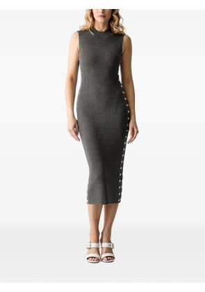 Karl Lagerfeld ribbed-knit stud-embellished dress - Grey