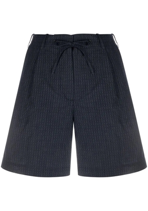 ASPESI micro-check drawstring waist shorts - Blue