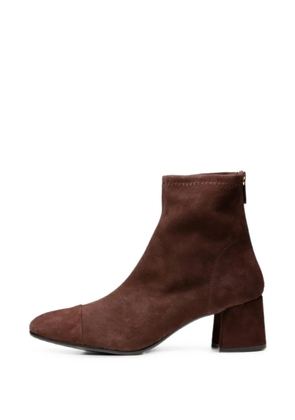 Poche Paris suede block-heel ankle boots - Brown