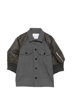 sacai panelled bomber-sleeve jacket - Grey