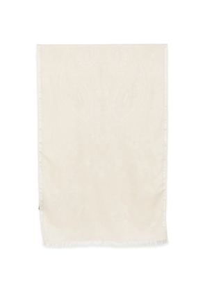 ETRO paisley-jacquard frayed scarf - Neutrals