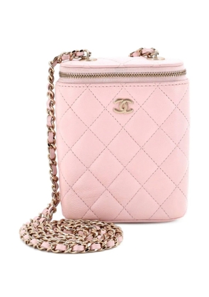 CHANEL Pre-Owned Vertical Classic Vanity Case with Chain Quilted Caviar Small shoulder bag - Pink