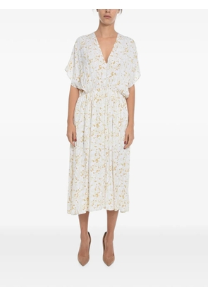 SAMSOE SAMSOE Andina floral-print midi dress - White