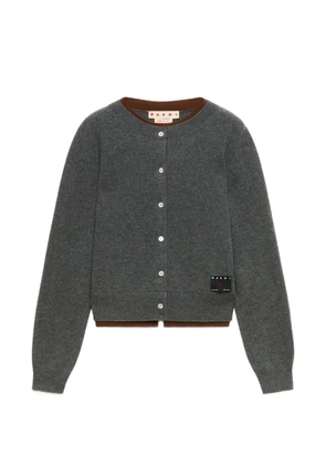 Marni grey cashmere cardigan with layered effect