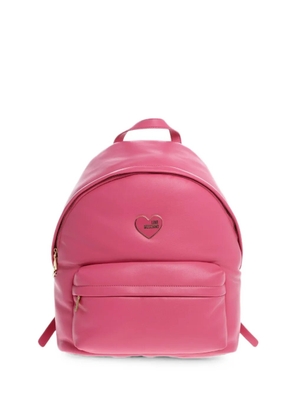 Moschino LOVE heart-plaque backpack - Pink