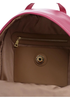 Moschino LOVE heart-plaque backpack - Pink