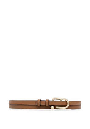Furla logo-buckle leather belt - Brown