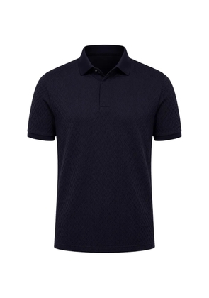 Emporio Armani diamond-textured polo shirt - Blue