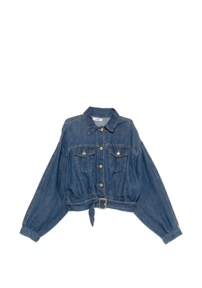 JIJIL belted cropped denim jacket - Blue