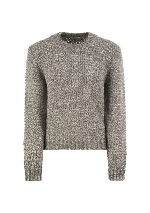Herno sequin-embellished textured-knit sweater - Grey