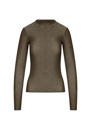 Forte Forte glitter-effect long-sleeve top - Brown