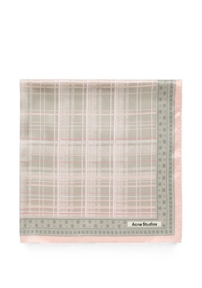 Acne Studios check-print scarf - Grey
