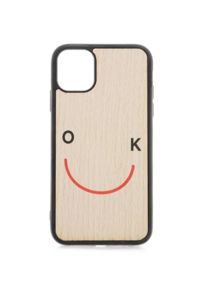 Wood'd graphic-print iPhone 11 case - Neutrals