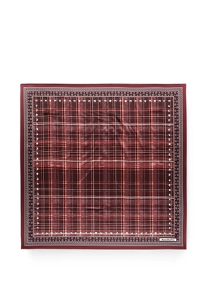 Acne Studios check-pattern studded scarf - Red