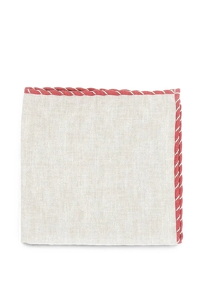 Eleventy contrast-trim pocket square - Neutrals