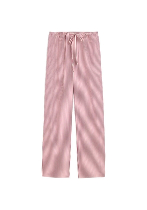AMI Paris cotton elasticated striped trousers - Red