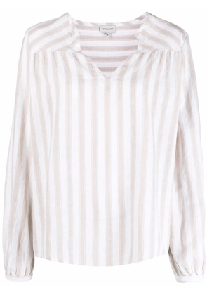 Woolrich striped V-neck blouse - Neutrals