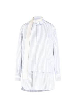 sacai striped scarf-detail mini dress - White