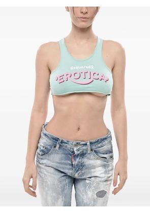 DSQUARED2 logo-detail cropped top - Blue