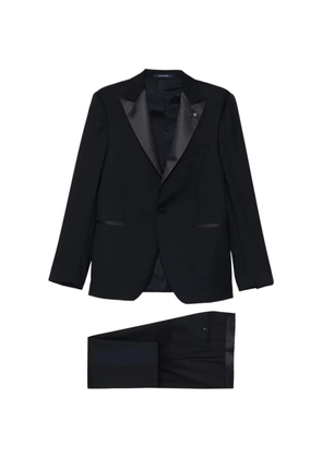 Tagliatore satin-lapel virgin-wool suit - Black