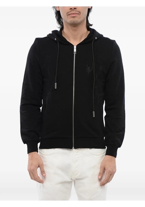 John Richmond rhinestone-embellished zip-up hoodie - Black